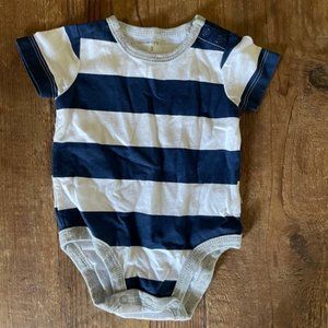 Carters 3 month blue white striped onesie play suit baby
